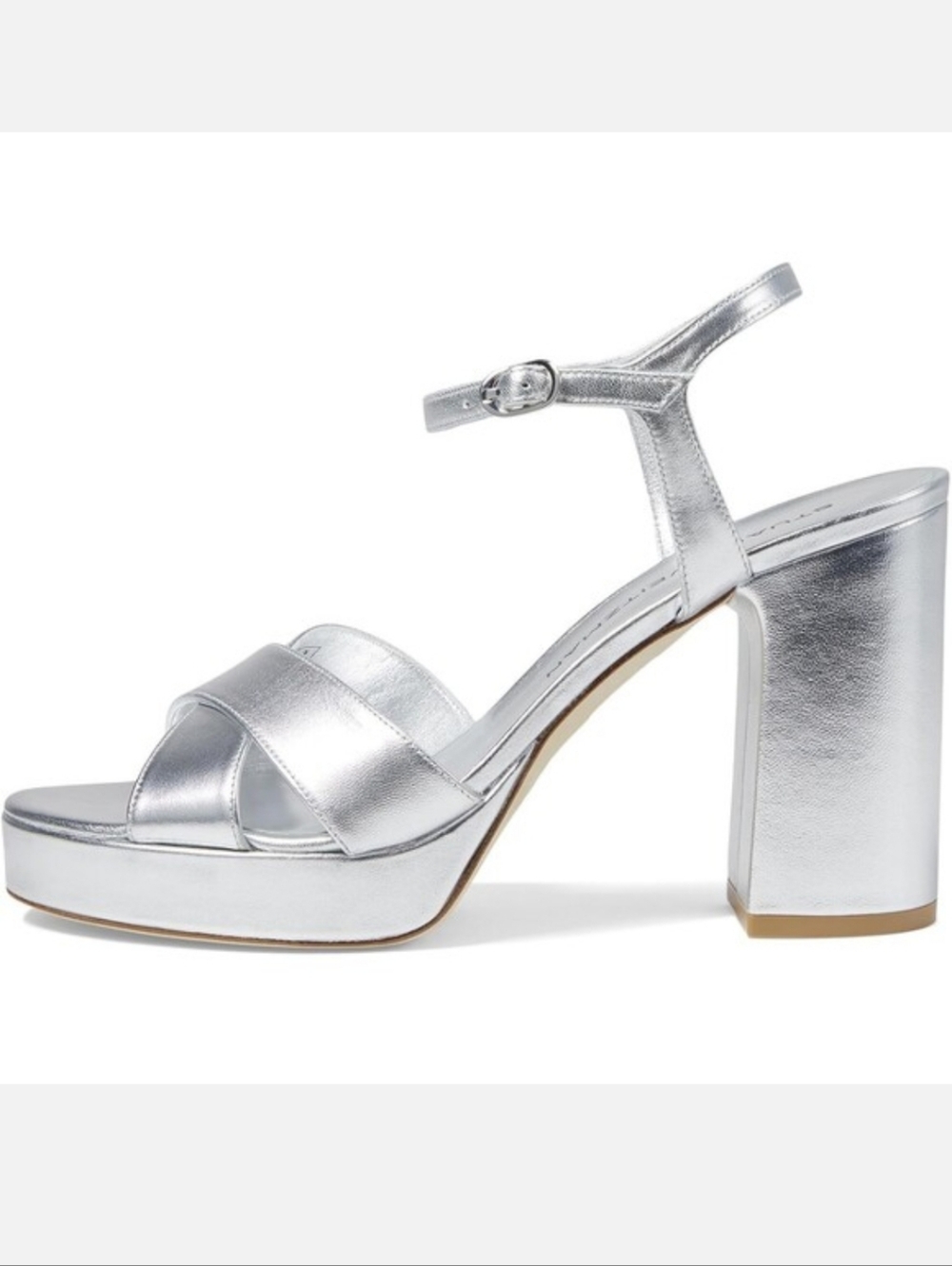 Stuart Weitzman Dayna 80 Leather Platform In Silver 10 NWT - Picture 3 of 13